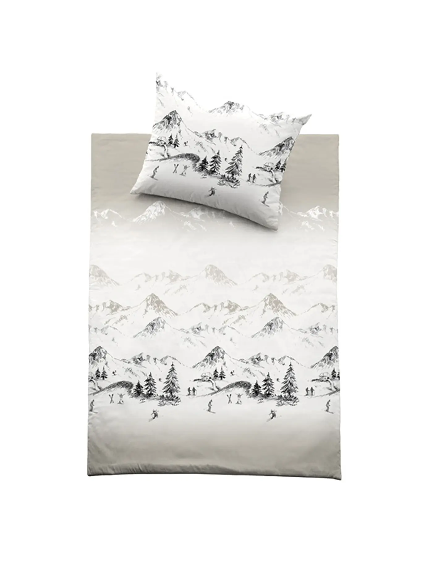 FUSSENEGGER | Satin Bettwäsche SCHWEIZER SATIN 70x90cm/140x200cm Creme / Winter | 
